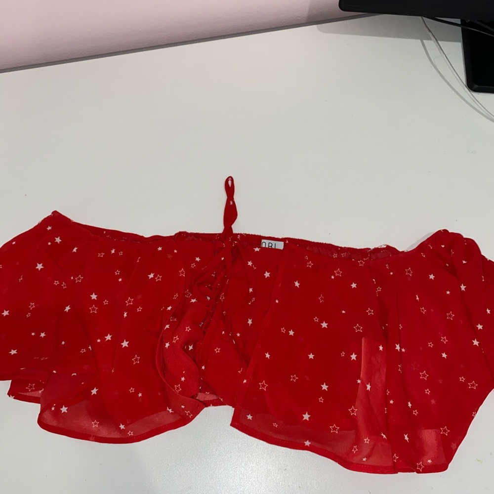 Off the Shoulder Red Crop Top